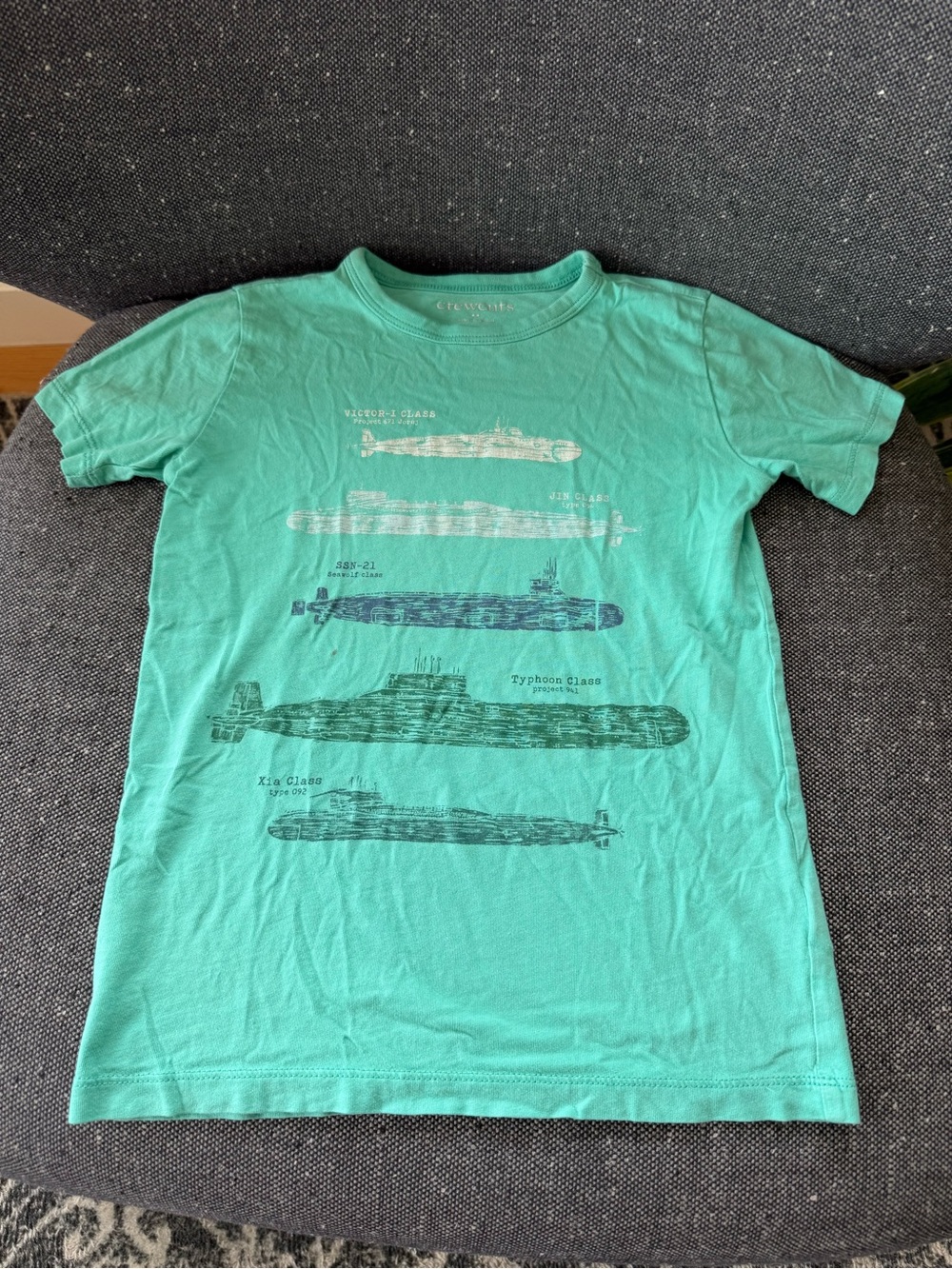 Crewcuts Boys’ Submarine Graphic Tee in Teal Green